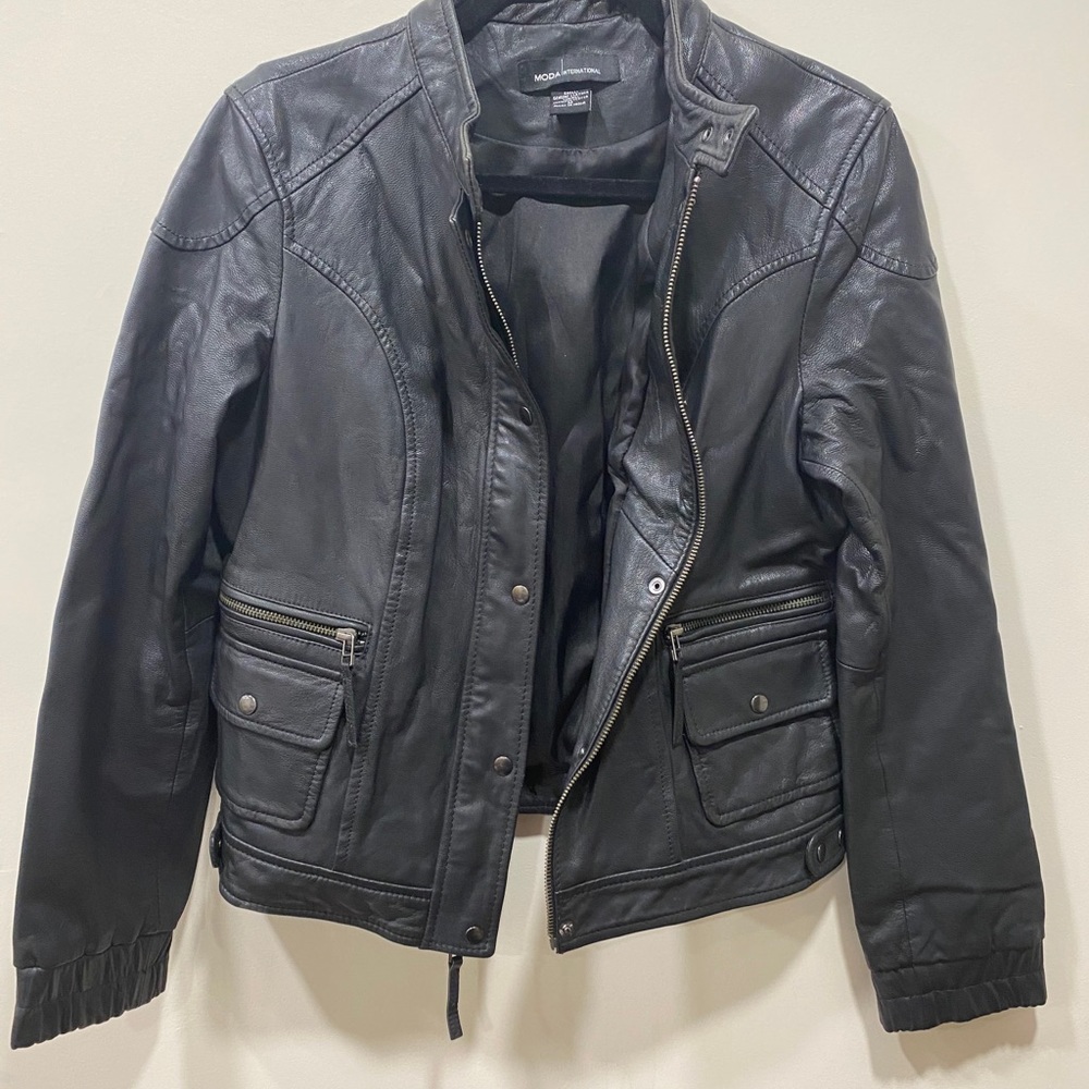 Moda Moto Jacket Genuine Leather